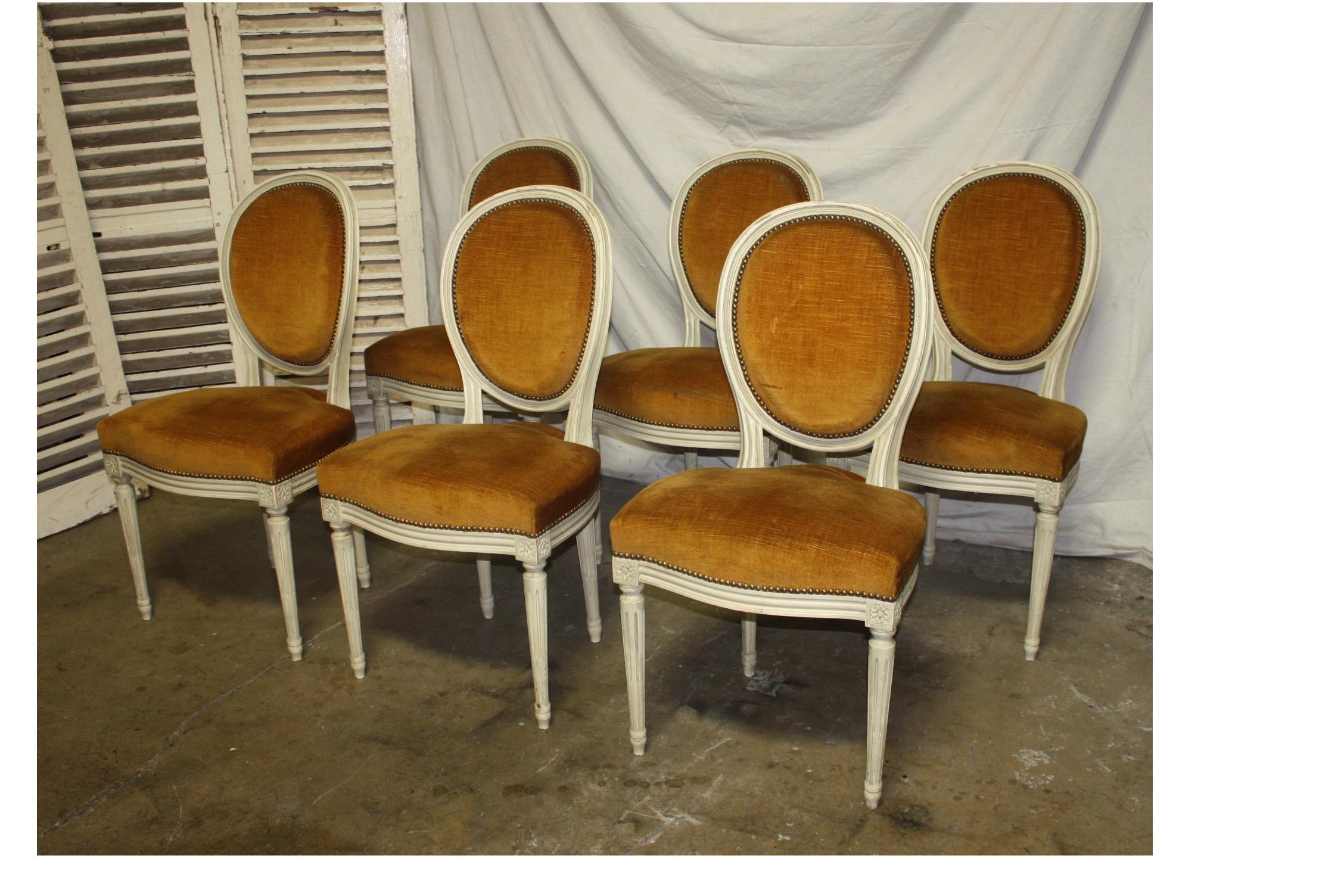 Exquisite Set of Six Louis XVI French Chairs In Excellent Condition In Stockbridge, GA