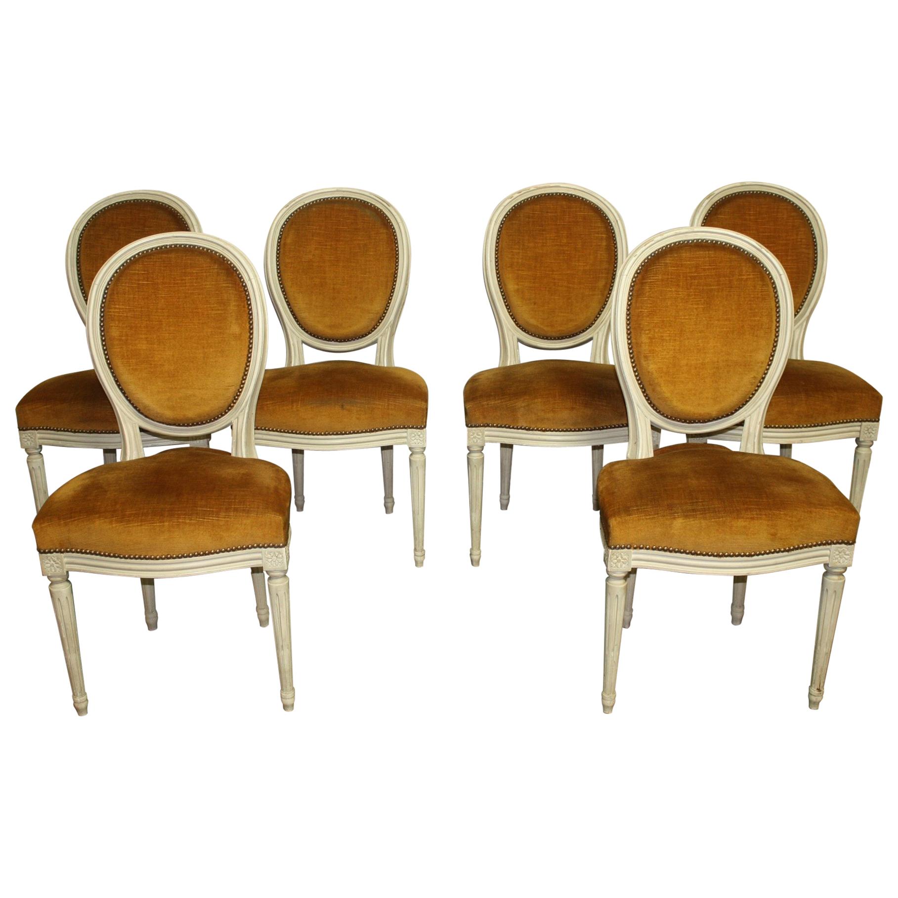 Exquisite Set of Six Louis XVI French Chairs