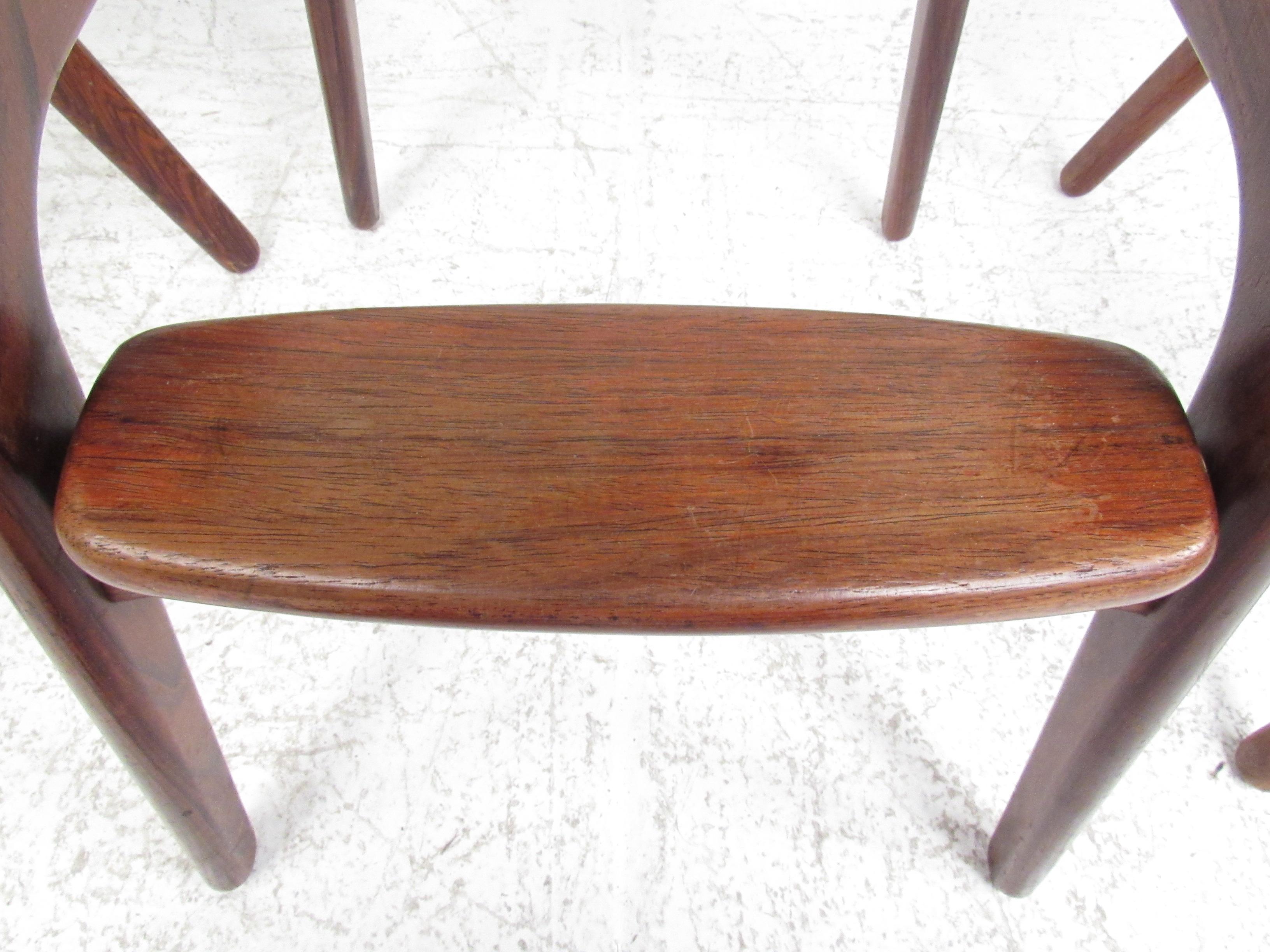 Exquisite Set of Three Midcentury Erik Buch Bar Stools 2