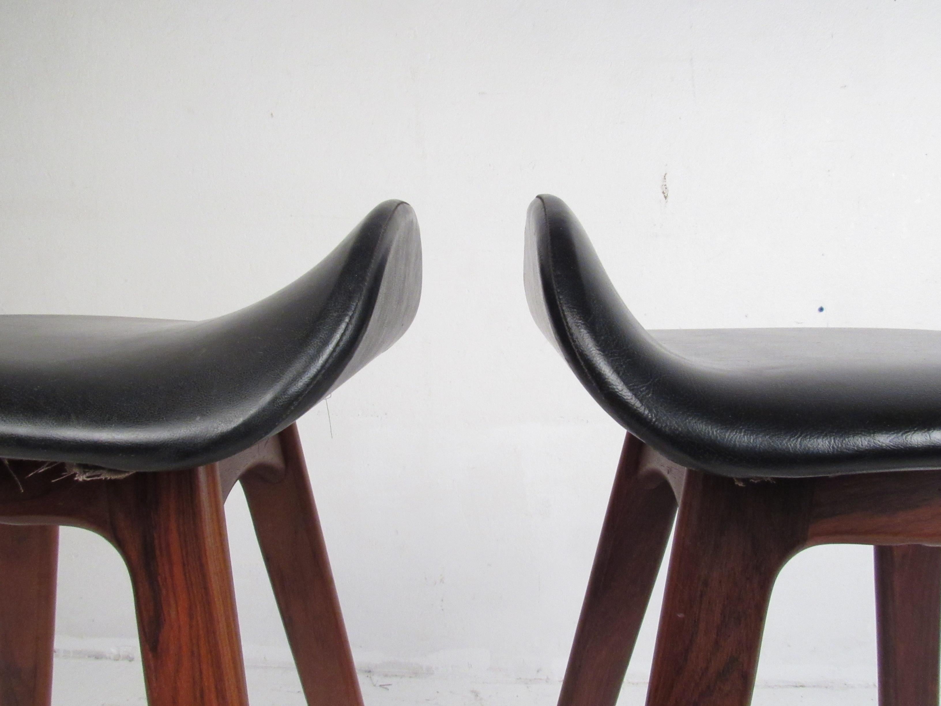 Mid-Century Modern Exquisite Set of Three Midcentury Erik Buch Bar Stools