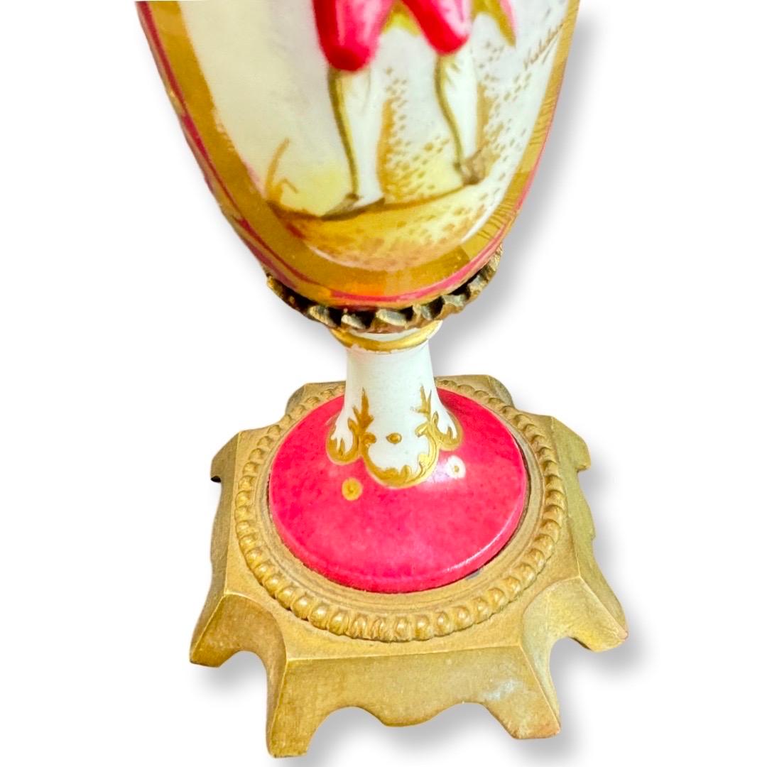 Napoleon III Exquisite Sèvres Porcelain Vase with Hand-Painted Decor, France, 19th Century For Sale