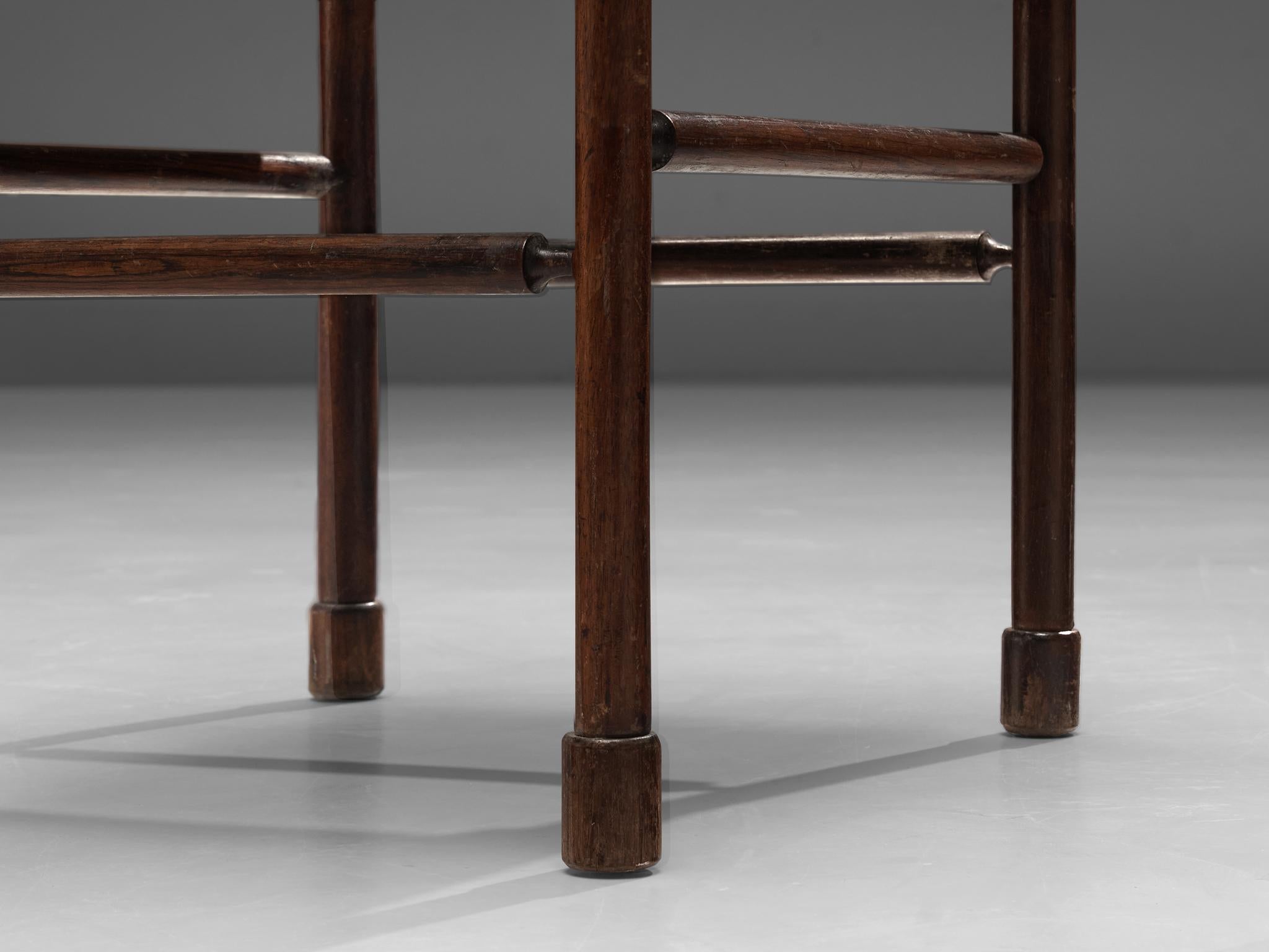 Brazilian Side Chair in Original Patinated Leather and Stained Wood 3