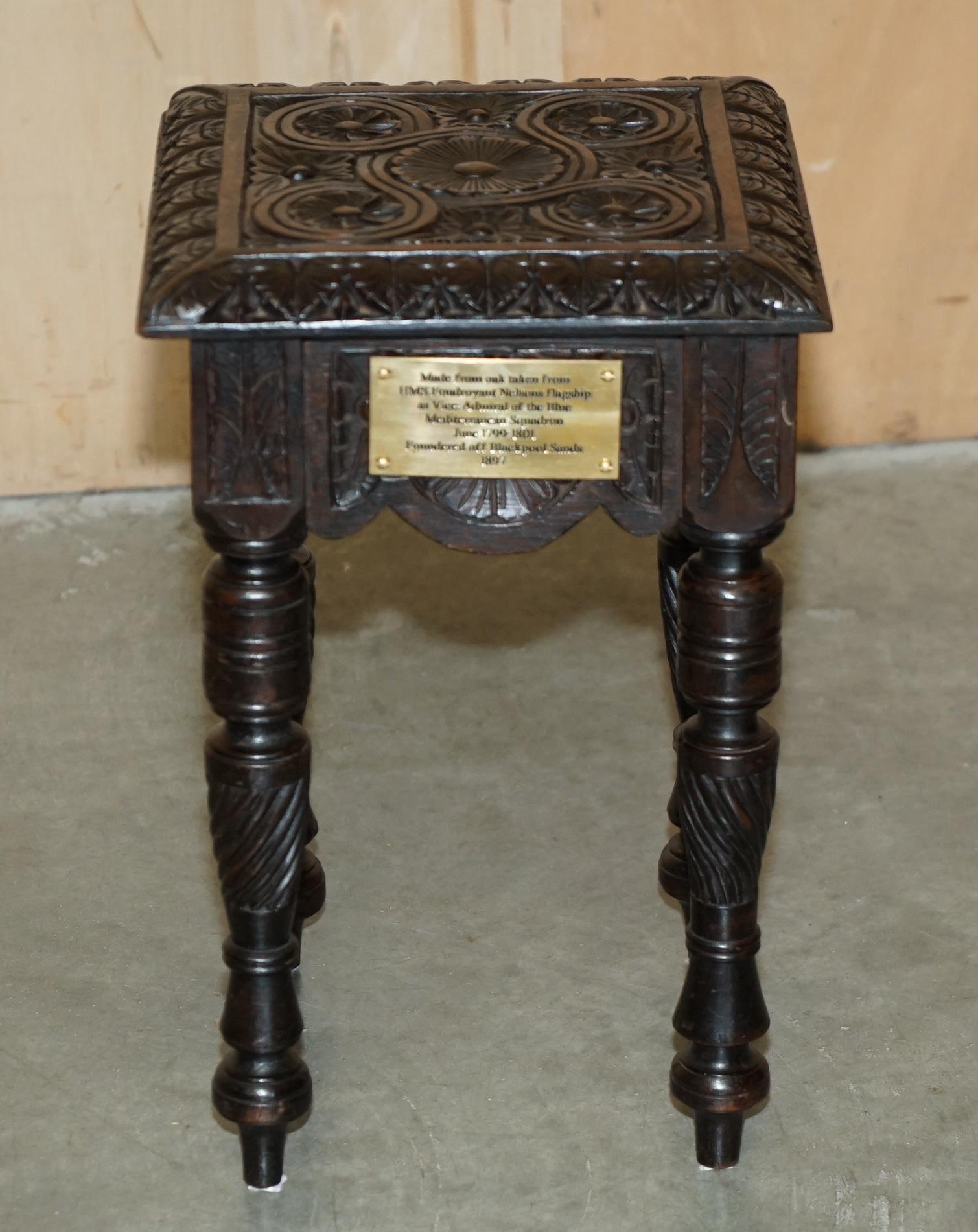 Victorian EXQUISITE SiDE TABLE MADE FROM THE TIMBER OF HMS FOUDROYANT NELSONS FLAGSHIP For Sale