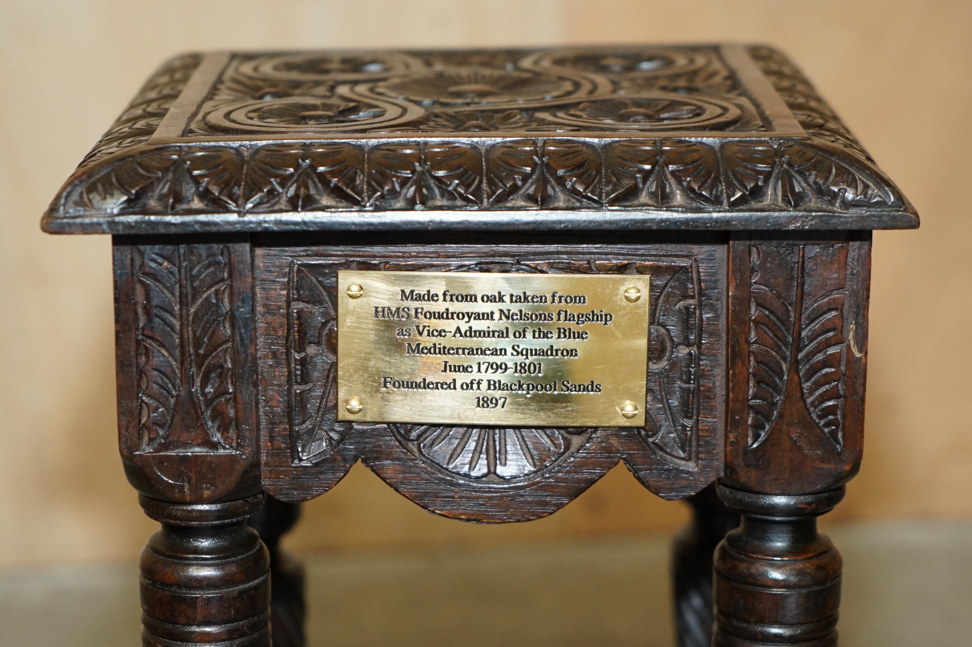 Late 19th Century EXQUISITE SiDE TABLE MADE FROM THE TIMBER OF HMS FOUDROYANT NELSONS FLAGSHIP For Sale