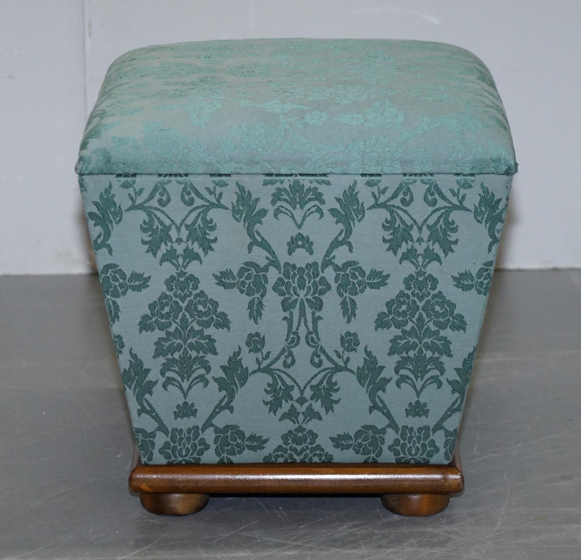 Exquisite Silk Upholstered Victorian Style Ottoman Stool Footstool with Storage For Sale 4