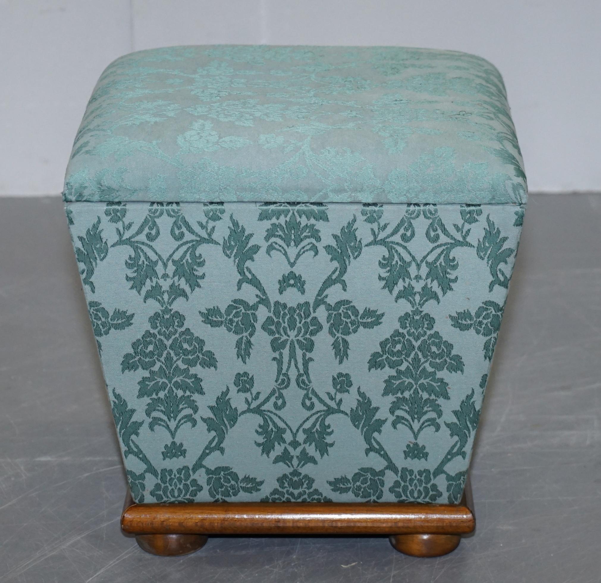 Exquisite Silk Upholstered Victorian Style Ottoman Stool Footstool with Storage For Sale 2