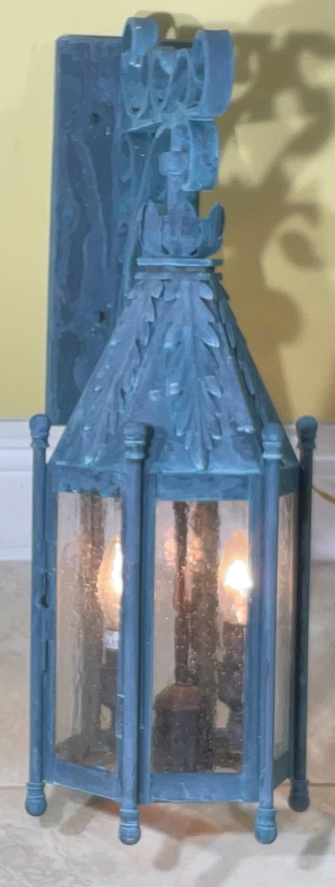 Exquisite Single Iron Wall Lantern - A Timeless Architectural Accent For Sale 3