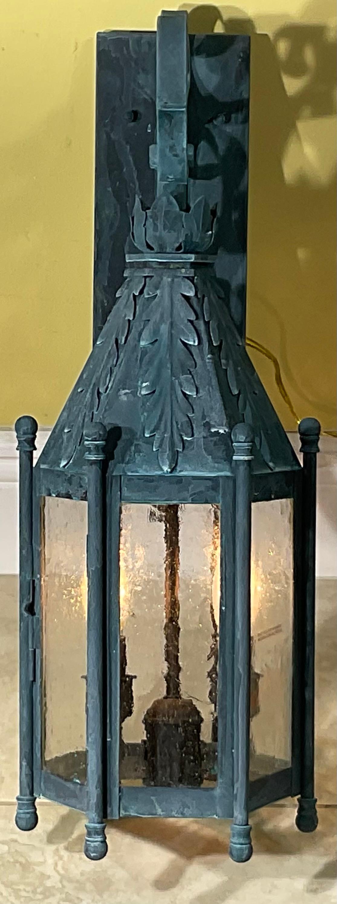 Exquisite Single Iron Wall Lantern - A Timeless Architectural Accent For Sale 5