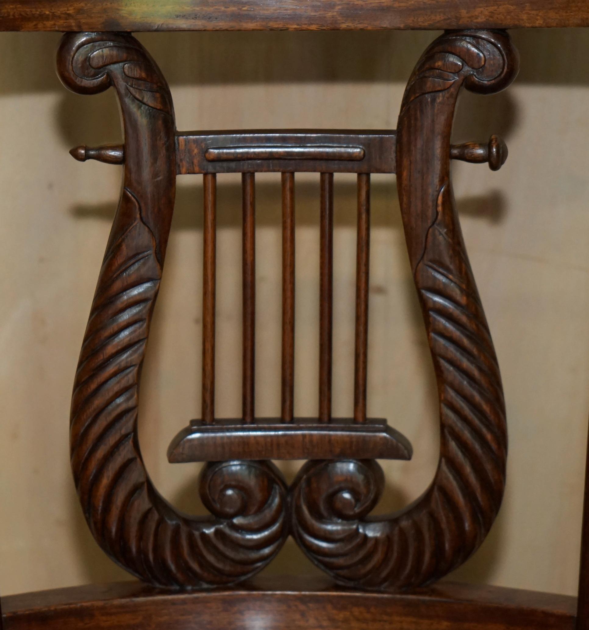 Fait main CHAISE DE musiciens antiques en cuir marron HARDWOOD SOLID exquise et amovible en vente