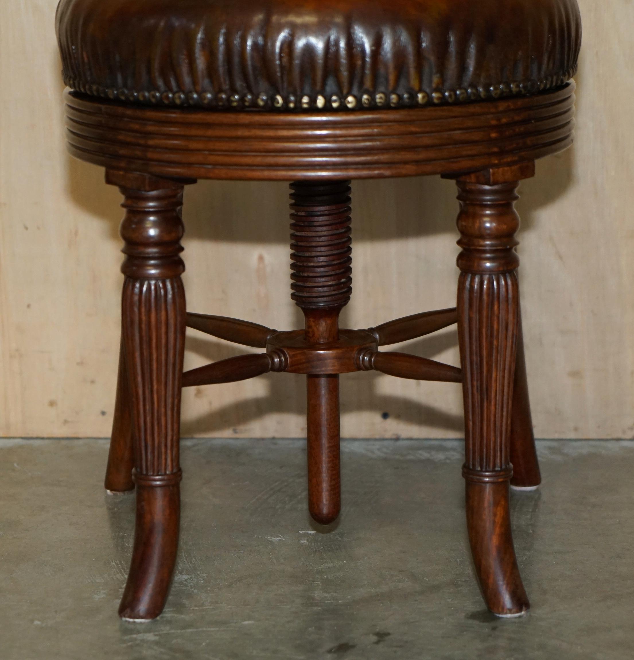Cuir CHAISE DE musiciens antiques en cuir marron HARDWOOD SOLID exquise et amovible en vente