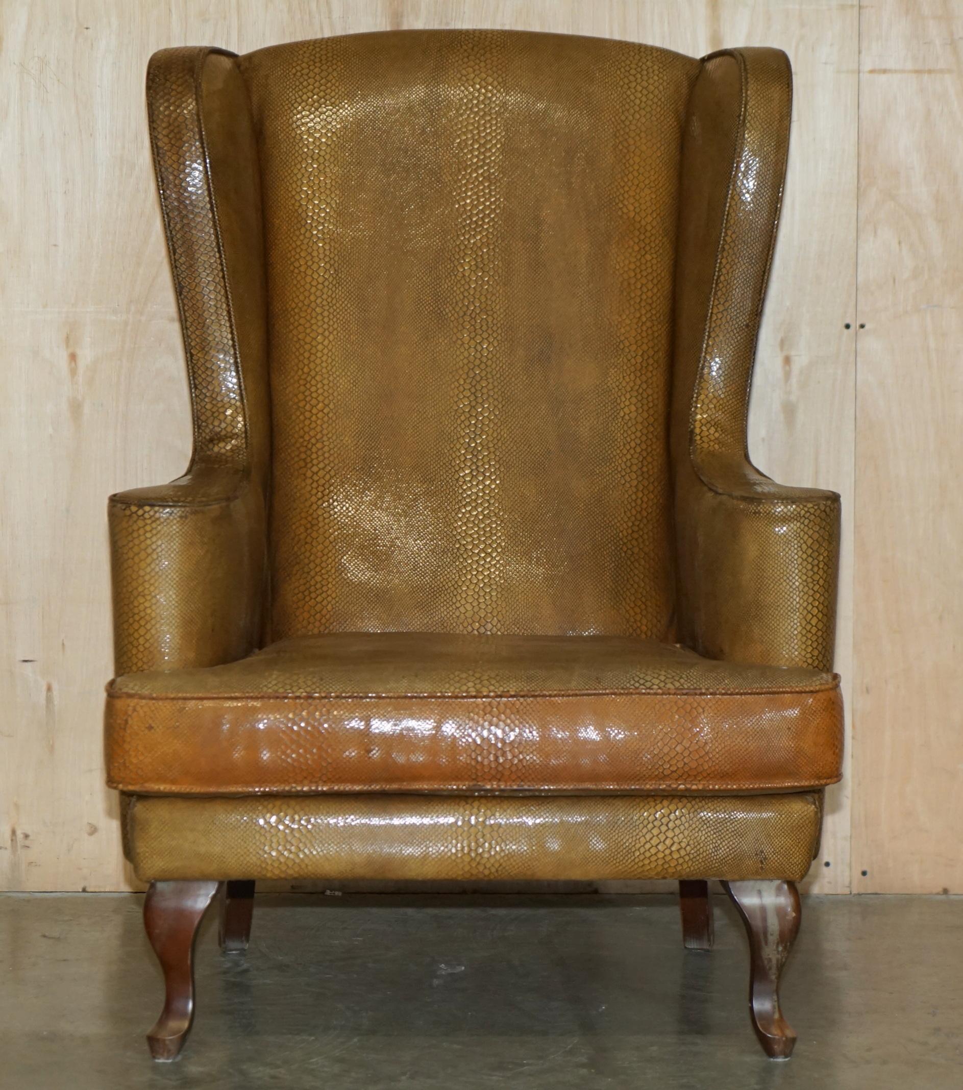 Royal House Antiques

Royal House Antiques is delighted to offer for sale this stunning, vintage Spanish Wingback armchair with rare Alligator Crocodile upholstery 

Please note the delivery fee listed is just a guide, it covers within the M25 only