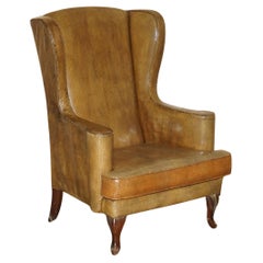 EXQUISITE SPANISH WiNGBACK ARMCHAIR WITH ALLIGATOR CROCODILE LEATHER UPHOLSTERY
