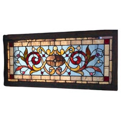 Exquisite Stained Glass Transom 51" x 25"