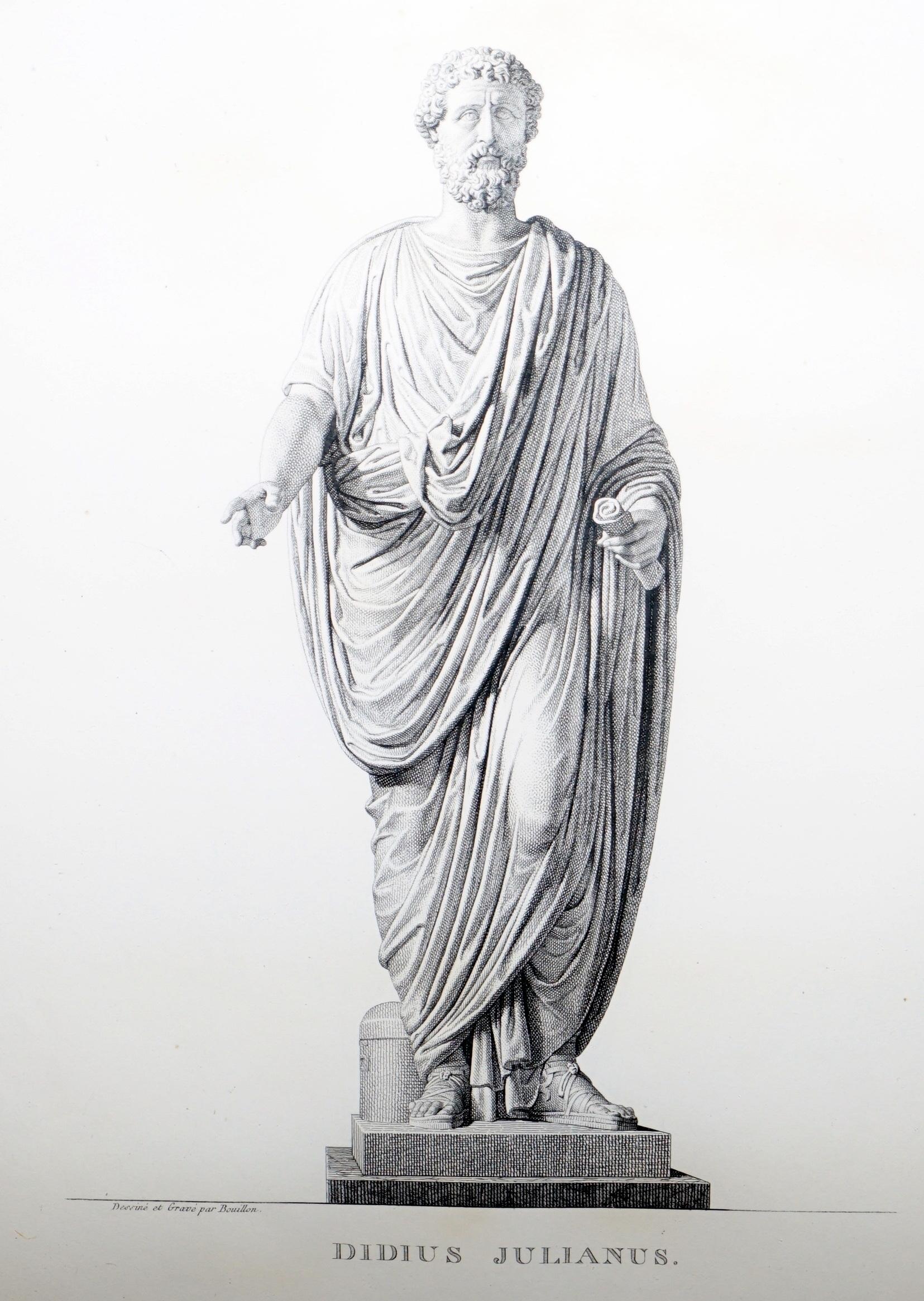 Exquisite Suite of Four 1800 Bouillon Copper Plate Engraved Roman Statue Prints For Sale 3
