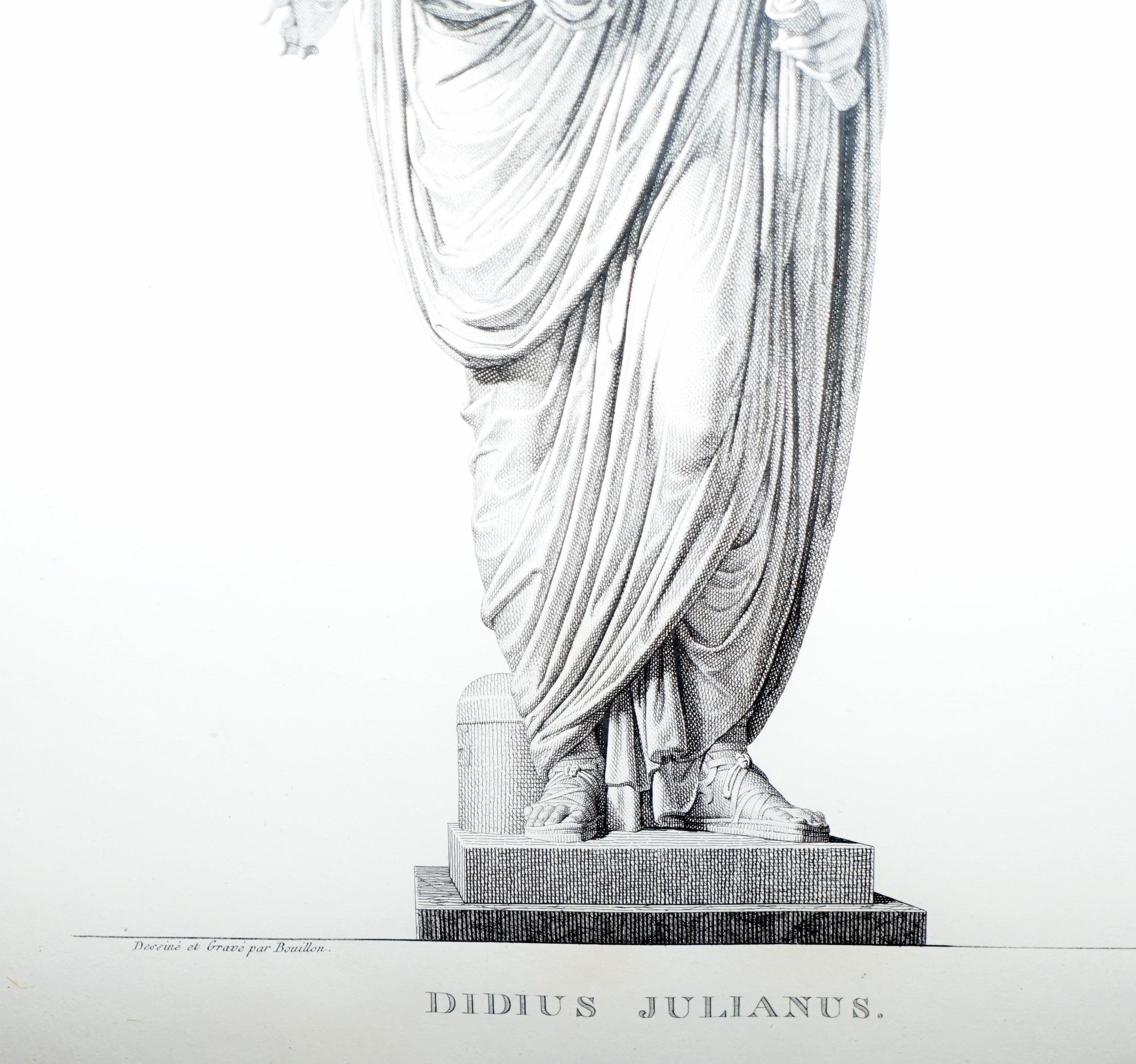 Exquisite Suite of Four 1800 Bouillon Copper Plate Engraved Roman Statue Prints For Sale 5