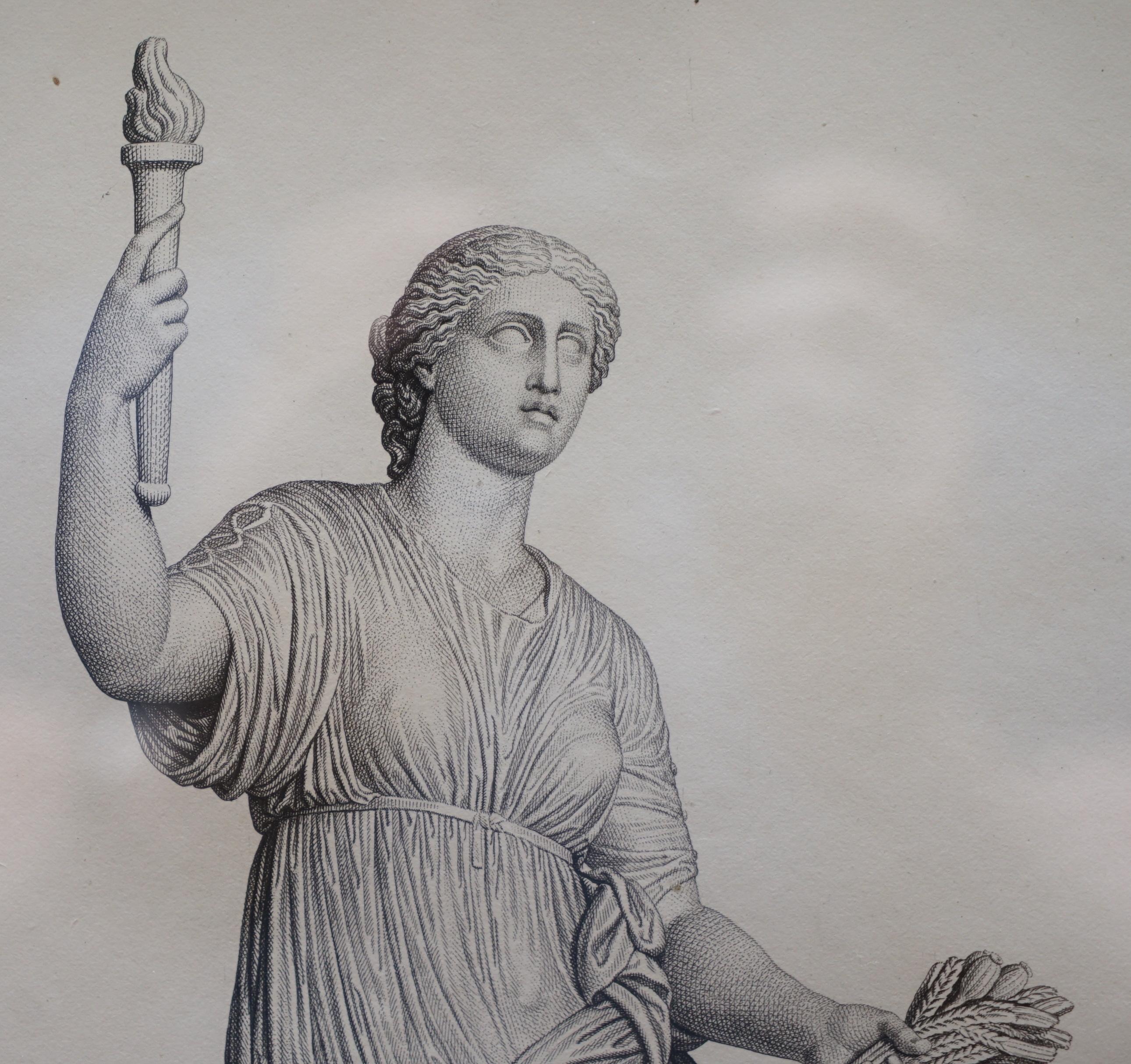 Exquisite Suite of Four 1800 Bouillon Copper Plate Engraved Roman Statue Prints For Sale 11
