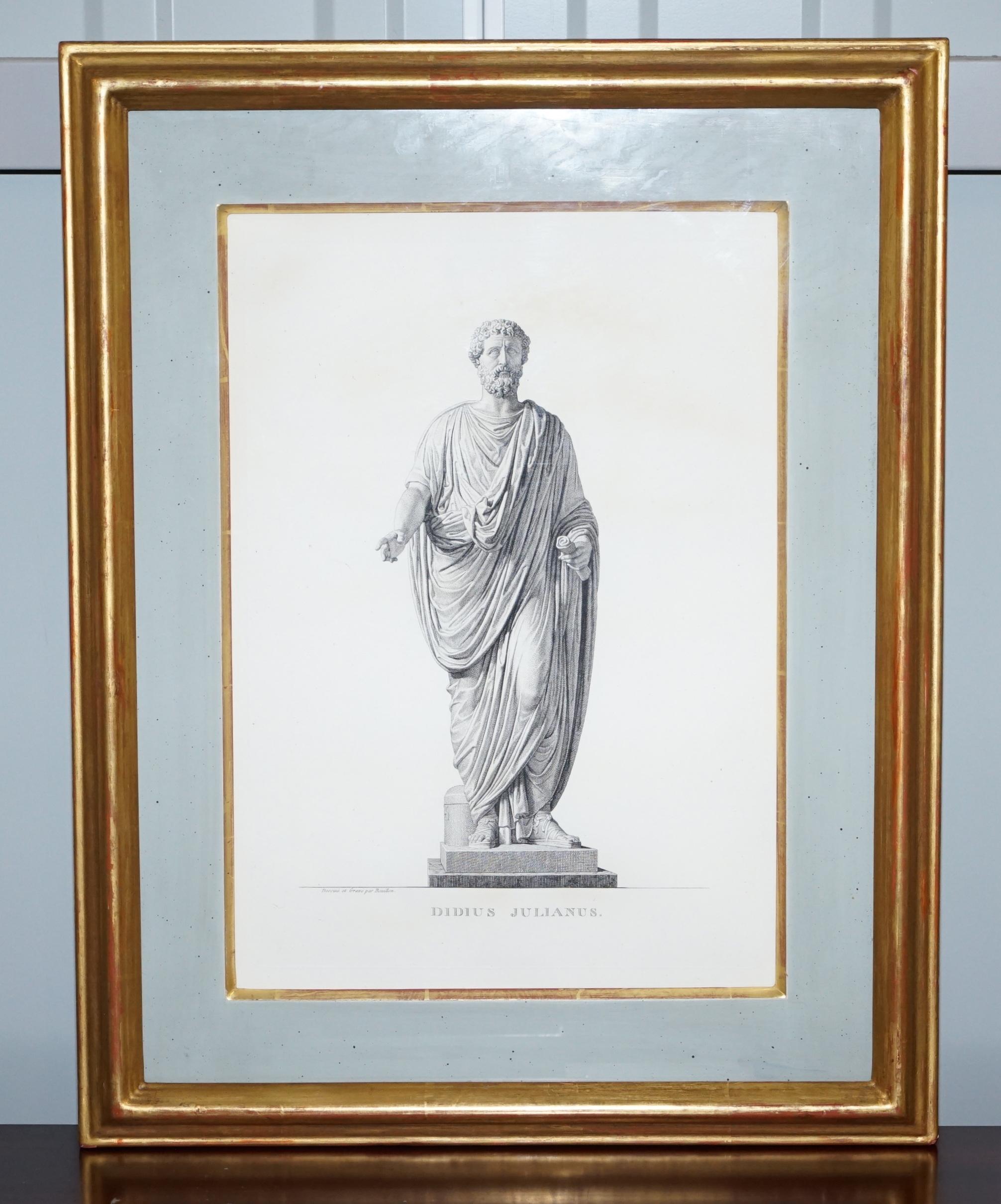 Exquisite Suite of Four 1800 Bouillon Copper Plate Engraved Roman Statue Prints For Sale 2