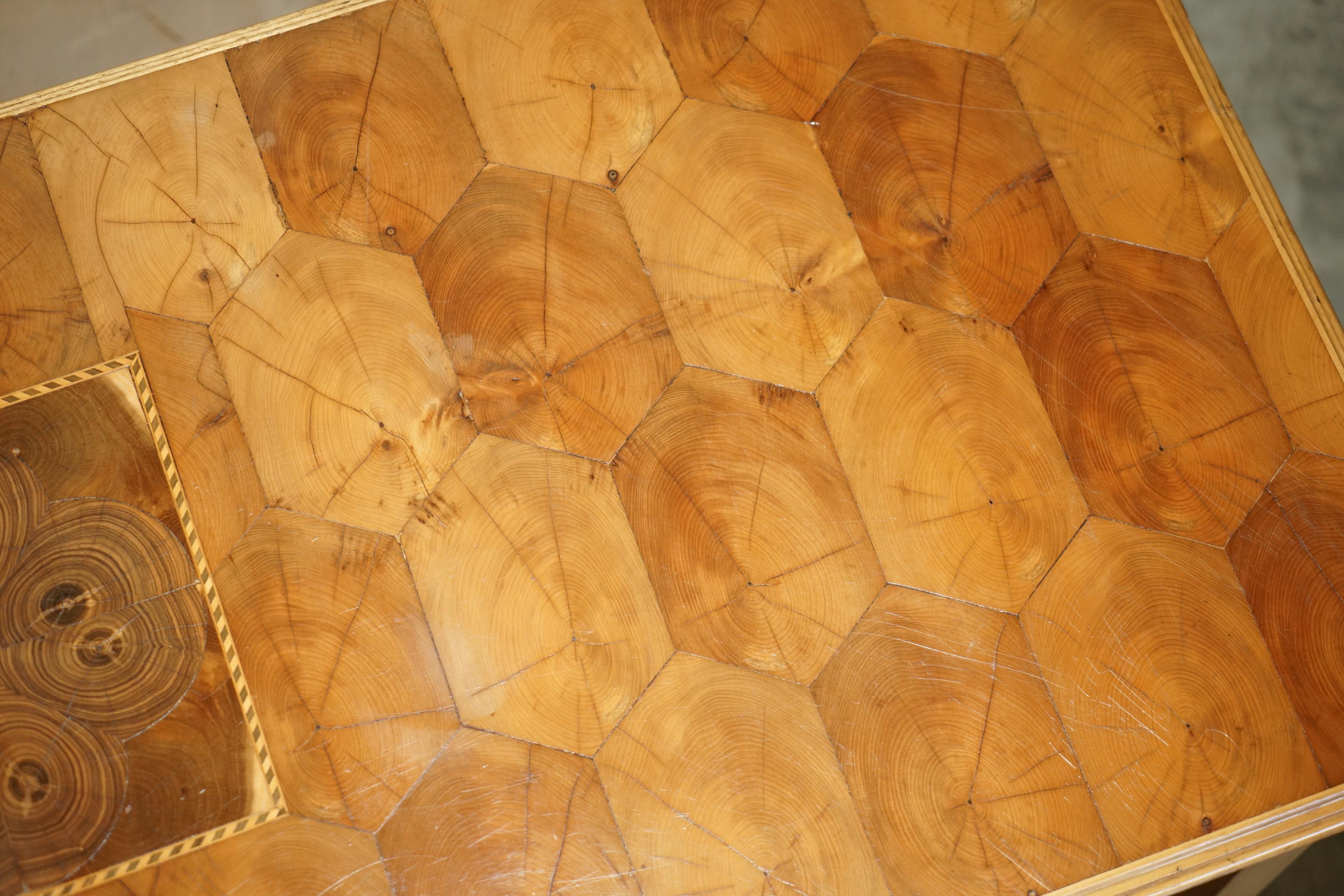 OTTIMO TAVOLO A CONSOLE IN LEGNO OYSTER LABURNUM SUPER DECORATIVO CIRCA 1920 in vendita 1