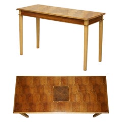 OTTIMO TAVOLO A CONSOLE IN LEGNO OYSTER LABURNUM SUPER DECORATIVO CIRCA 1920