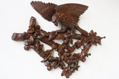 Exquisite Swiss Black Forest ''Eagle'' 19th Century Coat Rack / Hat Rack Walnut