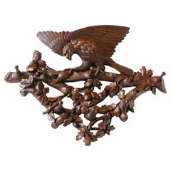 Antique Exquisite Swiss Black Forest ''Eagle'' 19th Century Coat Rack / Hat Rack Walnut