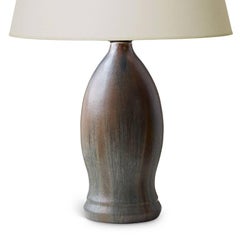 Table Lamp with Cognac-Charcoal Glazing by Patrick Nordström