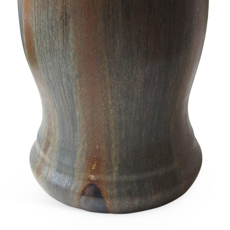 Danish Table Lamp with Cognac-Charcoal Glazing by Patrick Nordström For Sale
