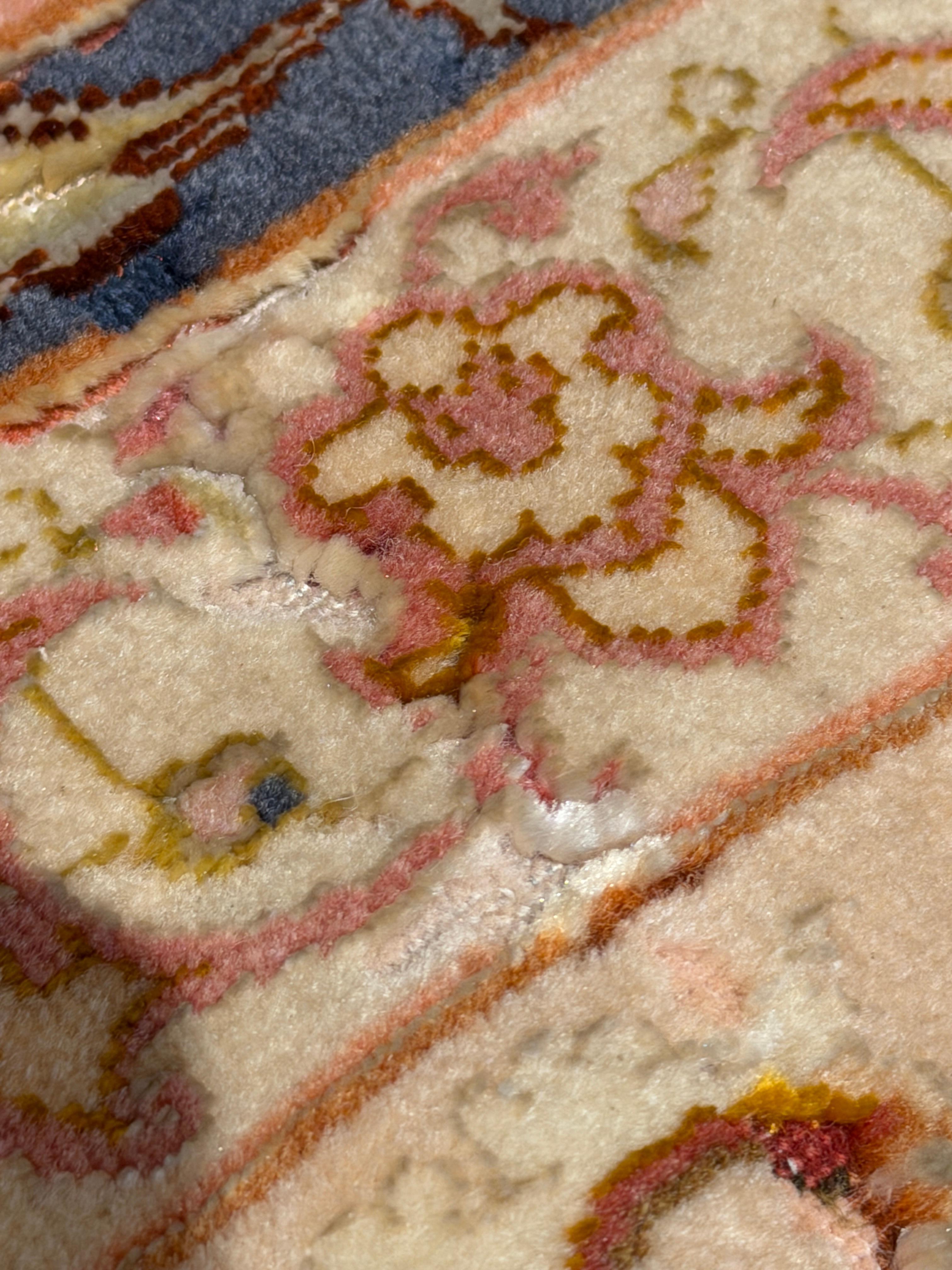 Tapis de Tabriz exquis - Soie sur laine, finement noué avec une élégante palette de couleurs pastel en vente 9