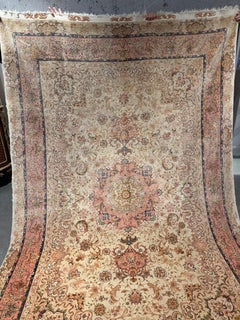 Exquisite Tabriz Rug – Silk on Wool, Finely Knotted with Elegant Pastel Palette