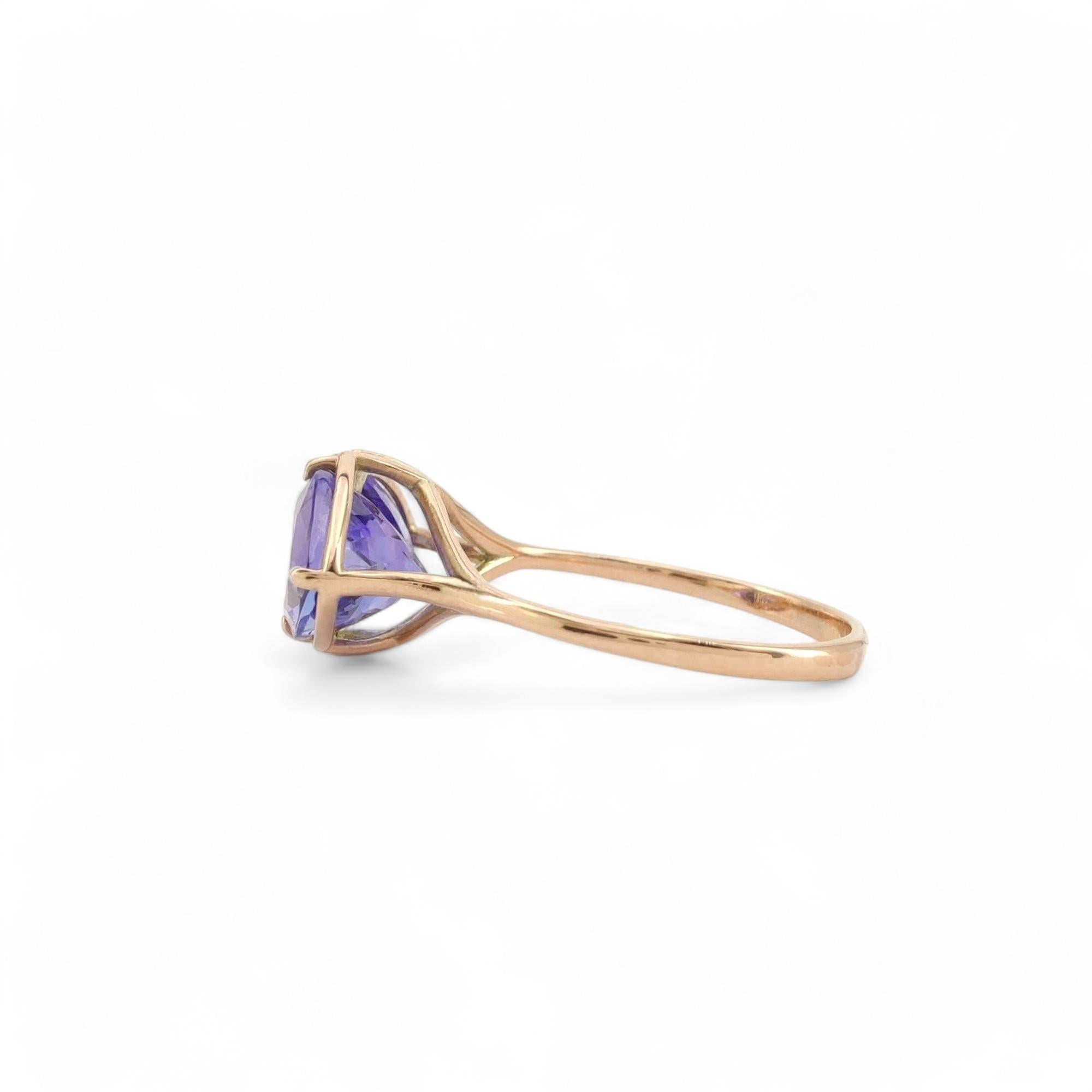 Exquisite Tanzanite 14k gold Ring US Size 7.25-Trilliant Cut - Shop Now For Sale 2