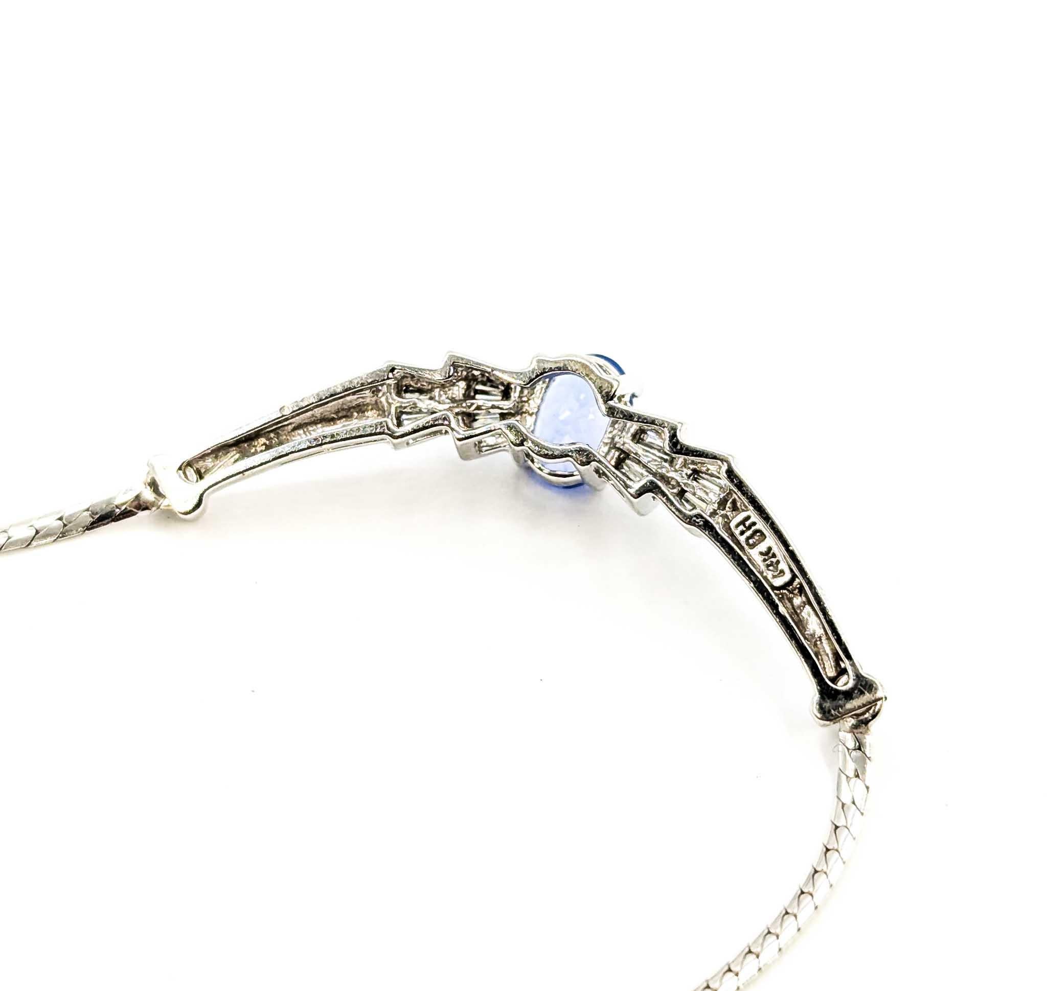 Donna Squisita collana di tanzanite e diamanti in oro bianco 14 carati in vendita