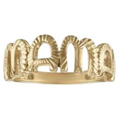Handcrafted Textured Look 14K Gold MAMA Ring
