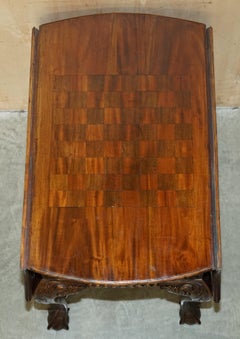 EXQUISITE THOMAS CHIPPENDALE STYLE CLAW & BALL FEET EXTENDiNG CHESS BOARD TABLE