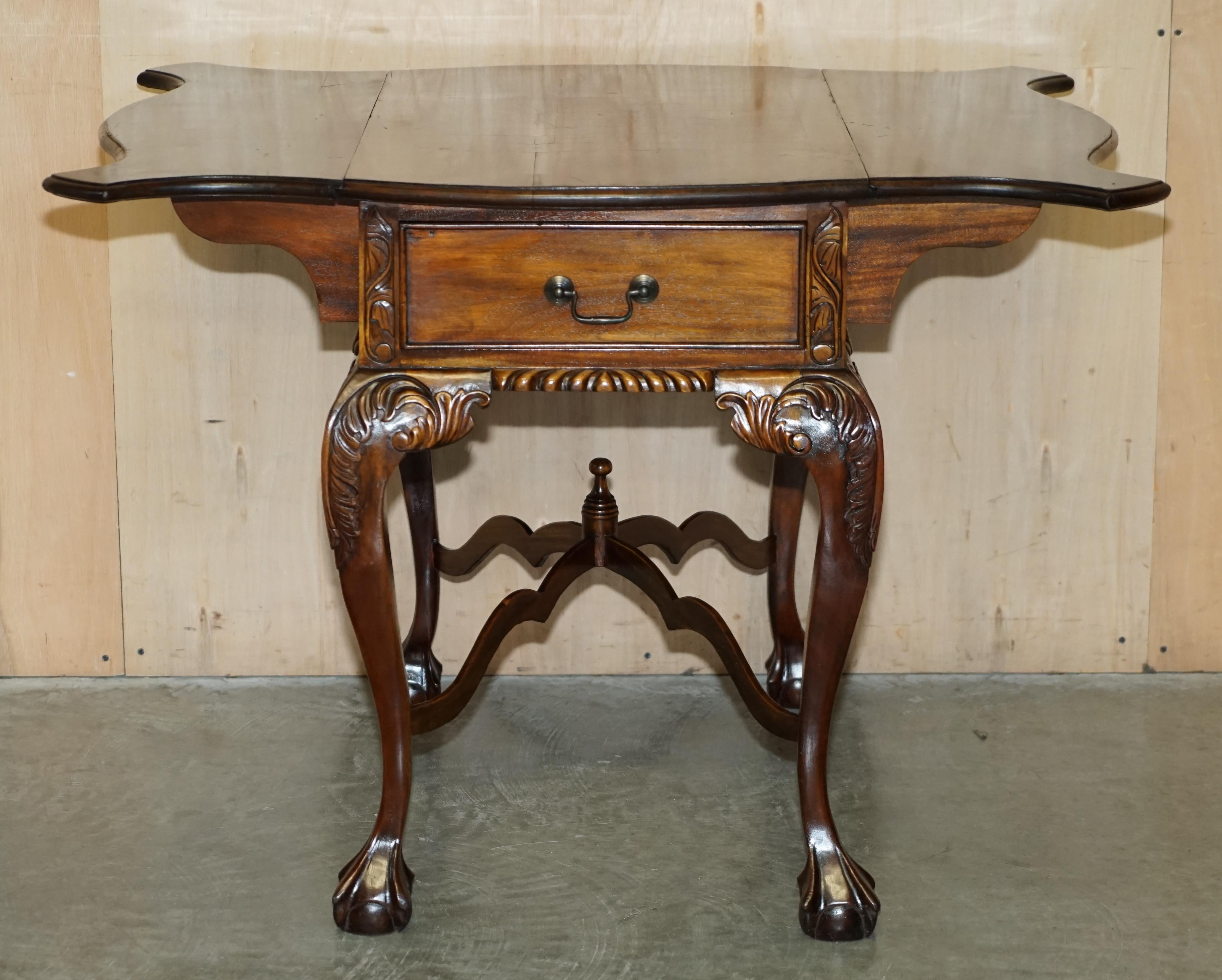 EXQUISITE THOMAS CHIPPENDALE STYLE CLAW & BALL FEET EXTENDiNG CHESS BOARD TABLE For Sale 2