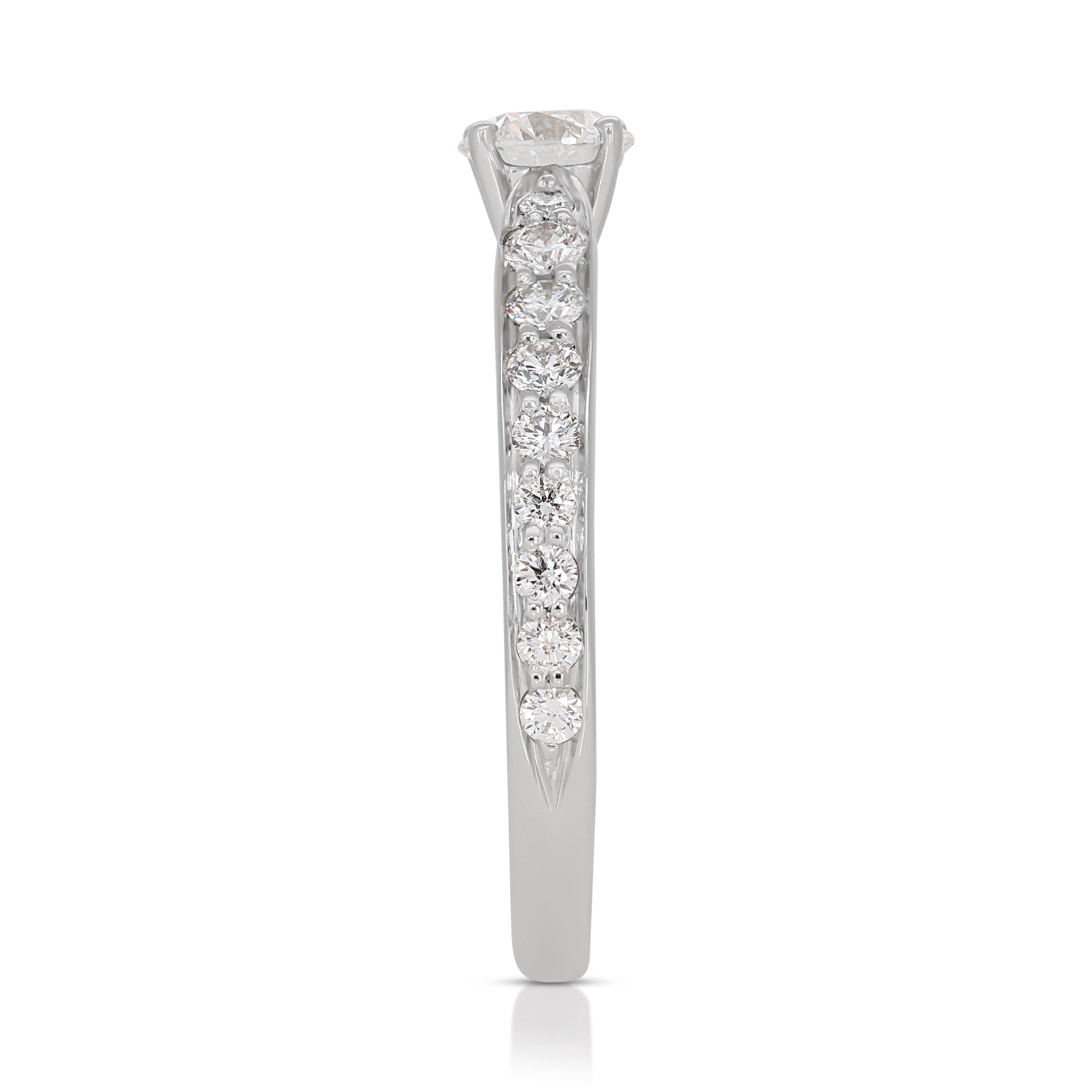 Women's Exquisite Tiffany & Co. 0.40ct Pave Natural Diamond Ring in 18K White Gold For Sale