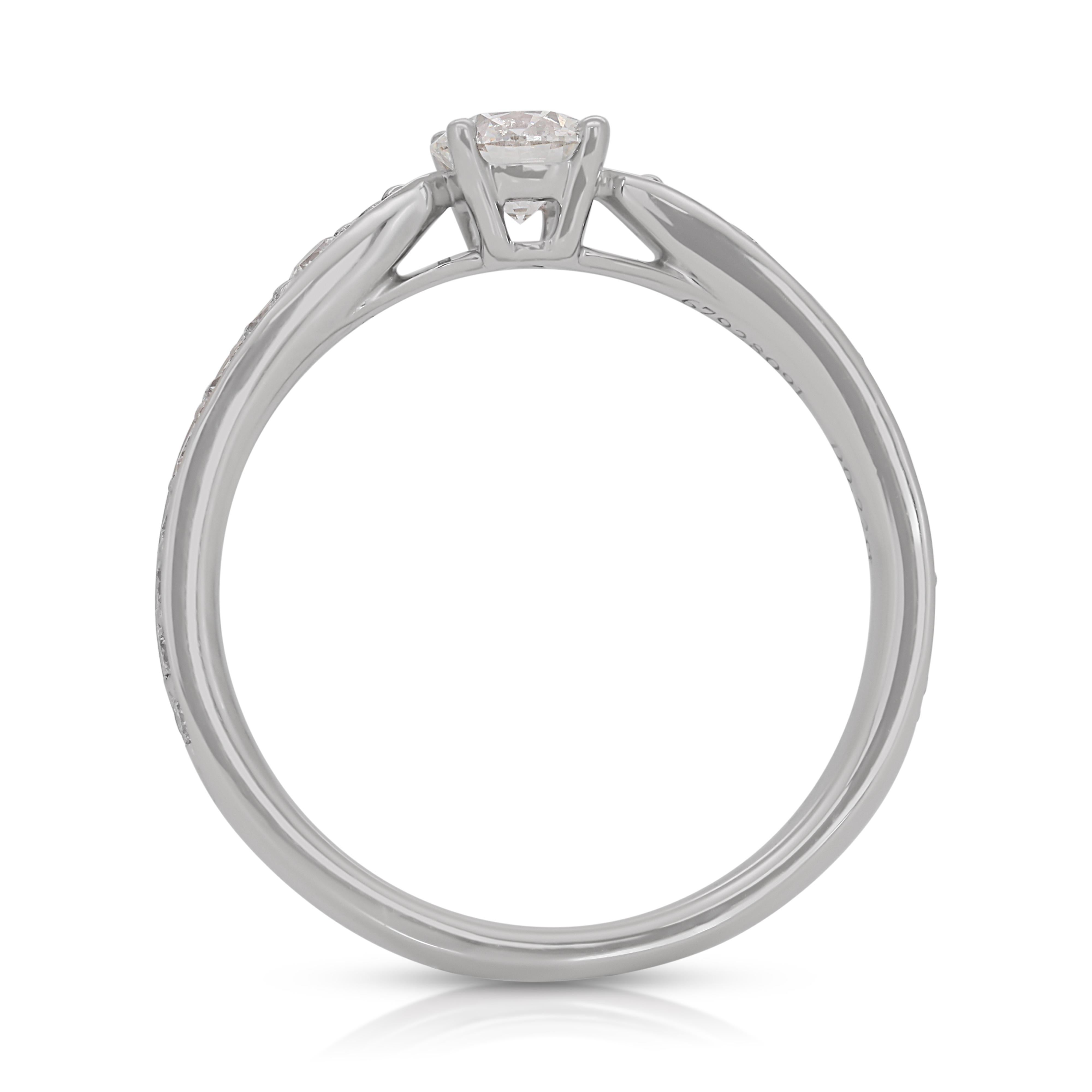 Exquisite Tiffany & Co. 0.40ct Pave Natural Diamond Ring in 18K White Gold For Sale 2