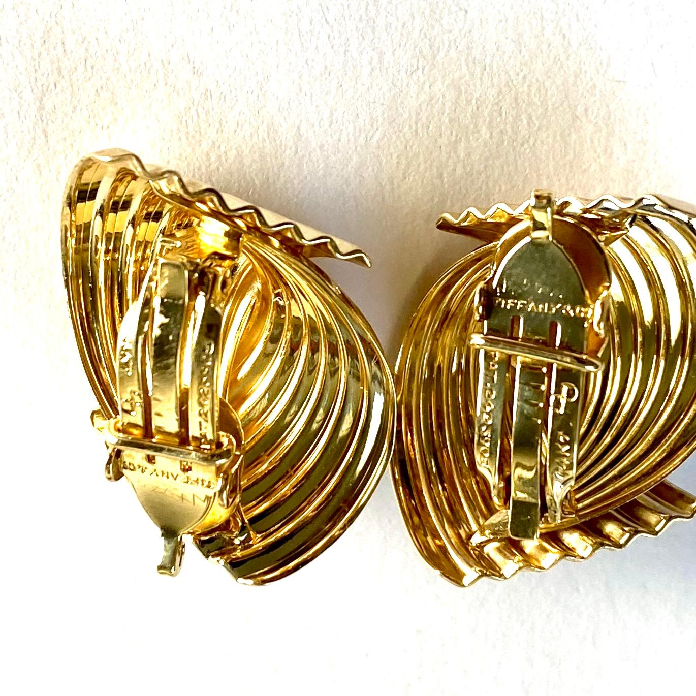 Exquisite Tiffany Co 14K Gold Fluted Earclips A Timeless Investment in Luxury 7