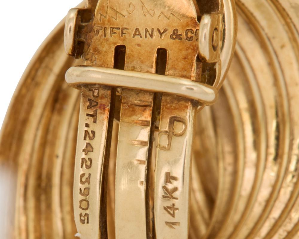 Contemporary Exquisite Tiffany Co 14K Gold Fluted Earclips A Timeless Investment in Luxury