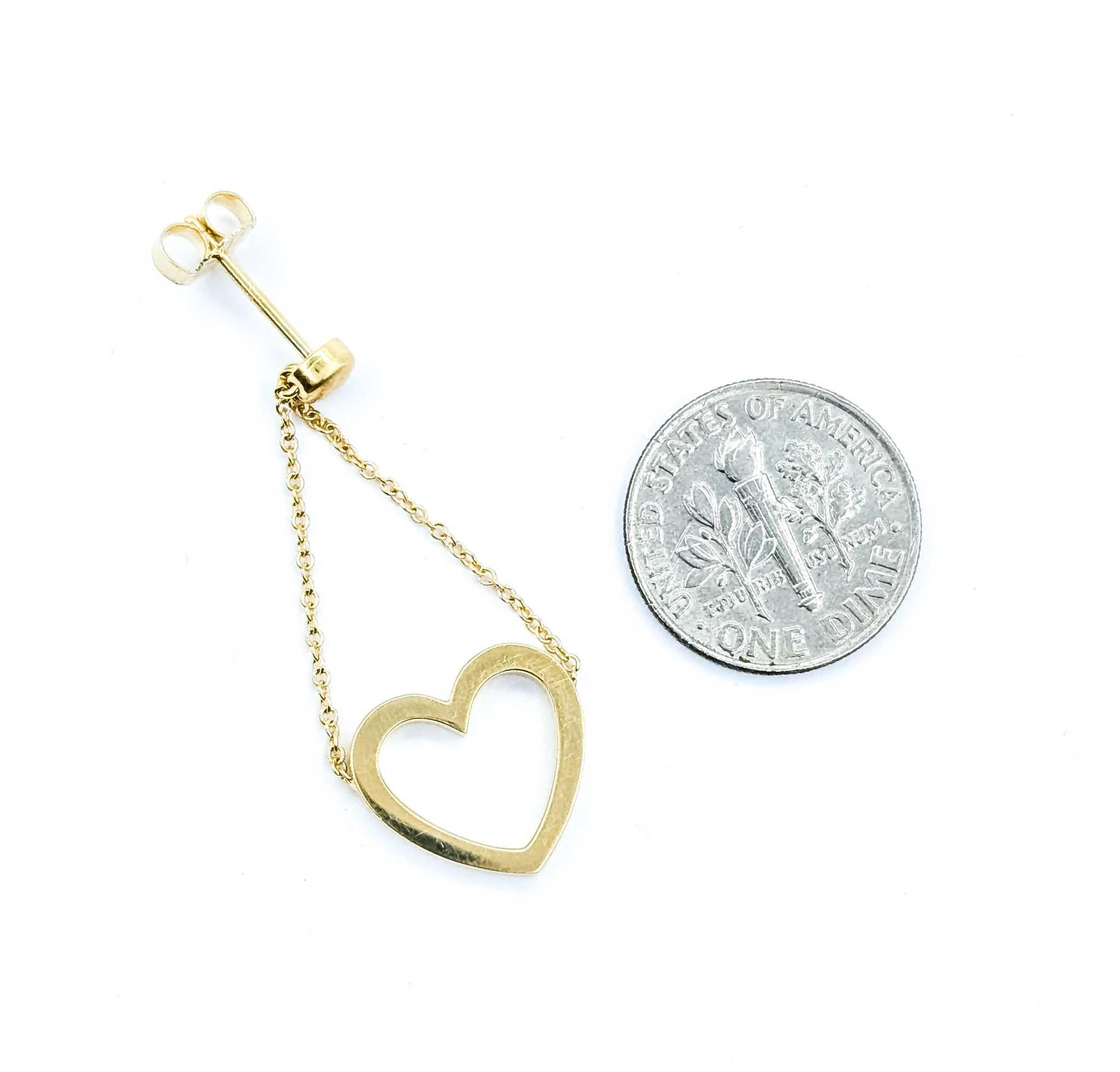 Squisita Tiffany & Co. Orecchini a cuore aperto pendenti in oro 18k in vendita 4