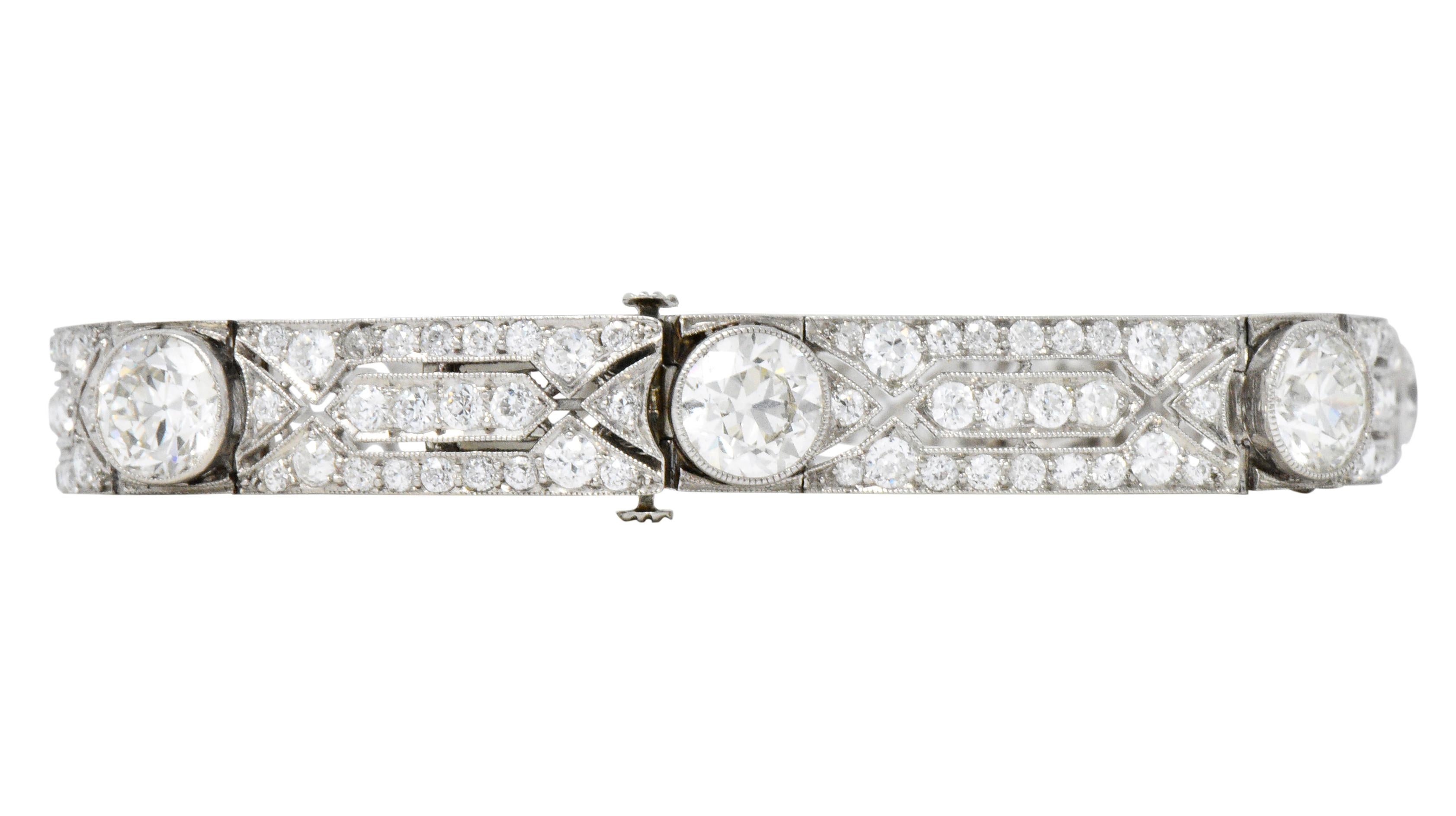 Exquisite Tiffany & Co. Edwardian 11.21 Carat Diamond Platinum Bracelet In Excellent Condition In Philadelphia, PA