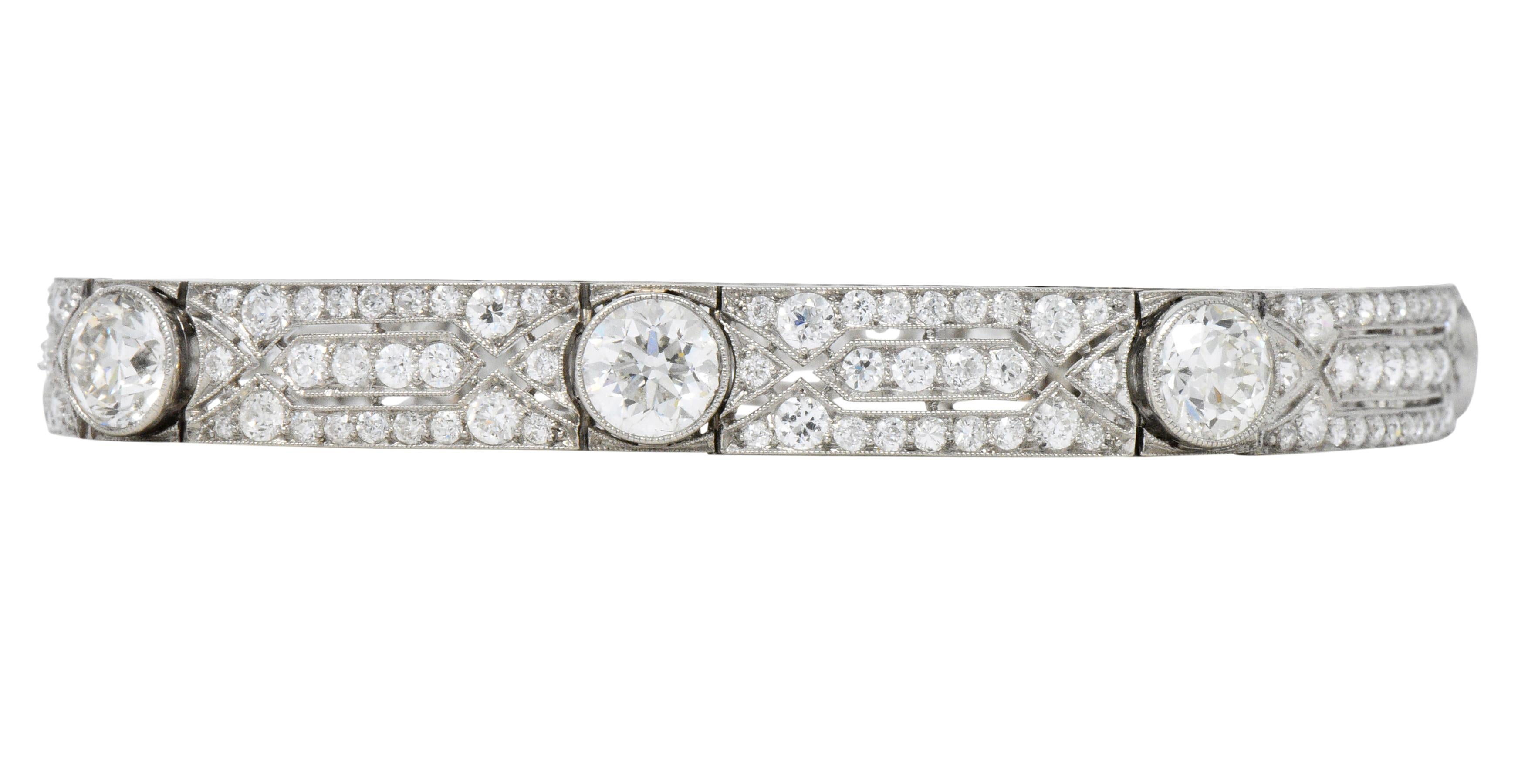 Exquisite Tiffany & Co. Edwardian 11.21 Carat Diamond Platinum Bracelet 1