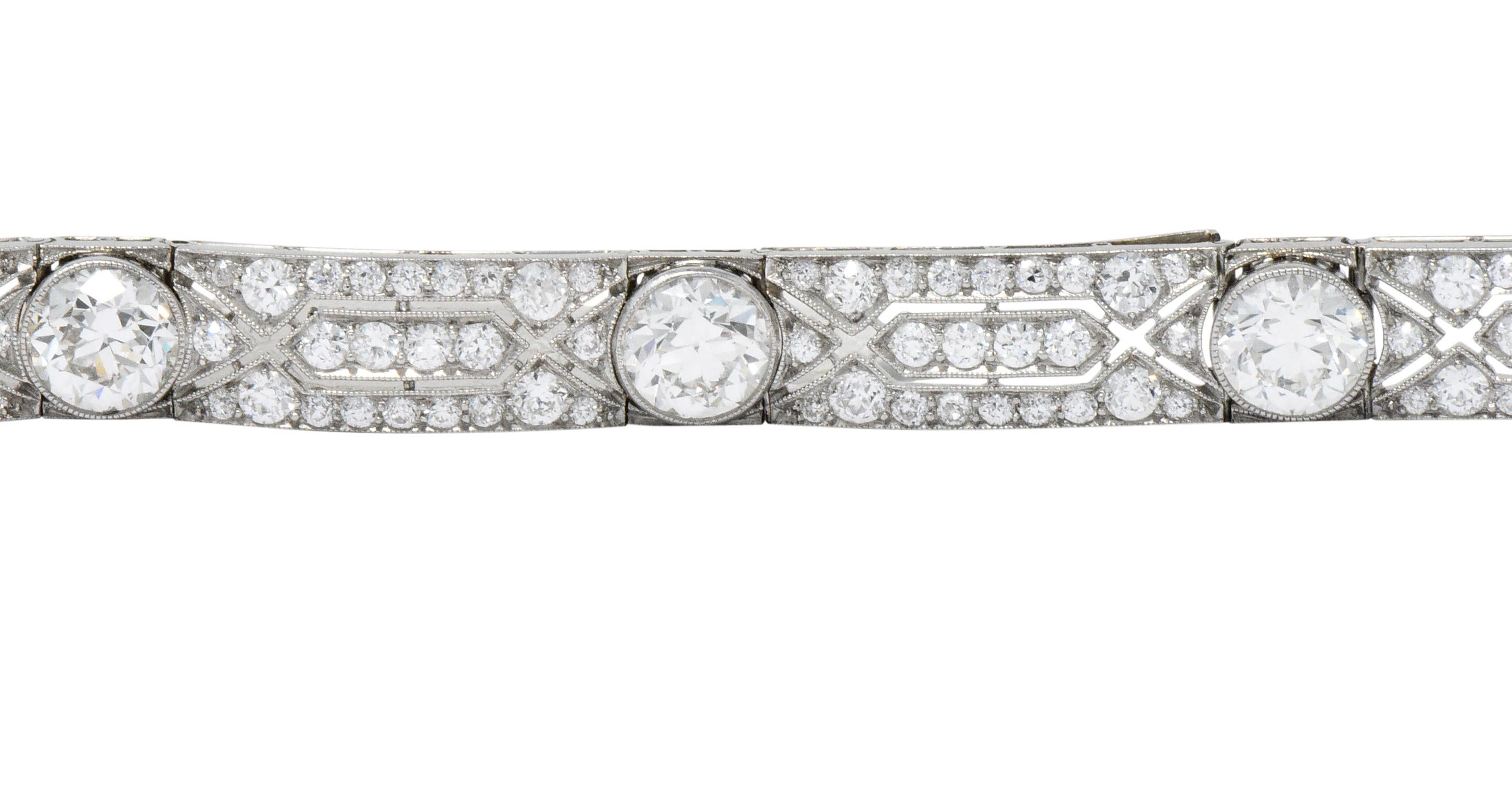 Exquisite Tiffany & Co. Edwardian 11.21 Carat Diamond Platinum Bracelet 3