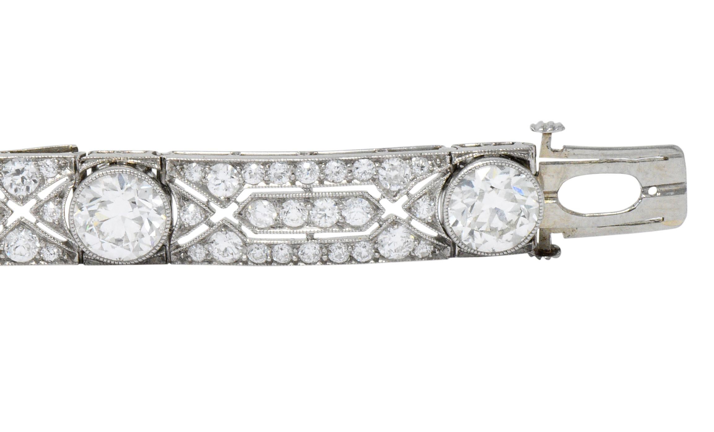 Exquisite Tiffany & Co. Edwardian 11.21 Carat Diamond Platinum Bracelet 4