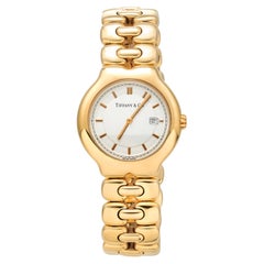 Exquisite Tiffany & Co. Tesoro: 18 Karat Gelbgold schwere Gliederarmbanduhr mit Gliedern