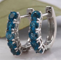 Exquisite Top Quality 2.80 Carat Natural London Blue Topaz 14K Solid White Gold