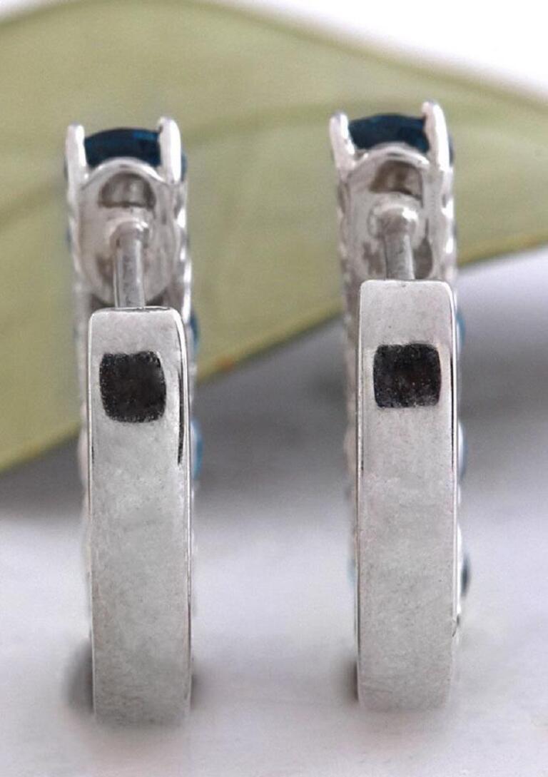 Exquisite Top-Qualität 2,80 Karat natürlicher Londoner Blautopas 14K massives Weißgold im Zustand „Neu“ im Angebot in Los Angeles, CA