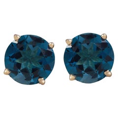 Exquisite Top Quality 4.25 Carat Natural London Blue Topaz 14 Karat Solid Gold