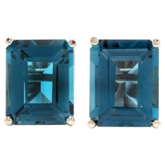 Exquisite Top Quality 7.45 Carat Natural London Blue Topaz 14 Karat Solid Gold Exquisite Top Quality 7.45 Carat Natural London Blue Topaz 14 Karat Solid Gold