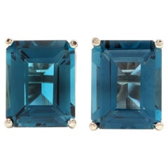 Exquisite Top Quality 7.45 Carat Natural London Blue Topaz 14 Karat Solid Gold