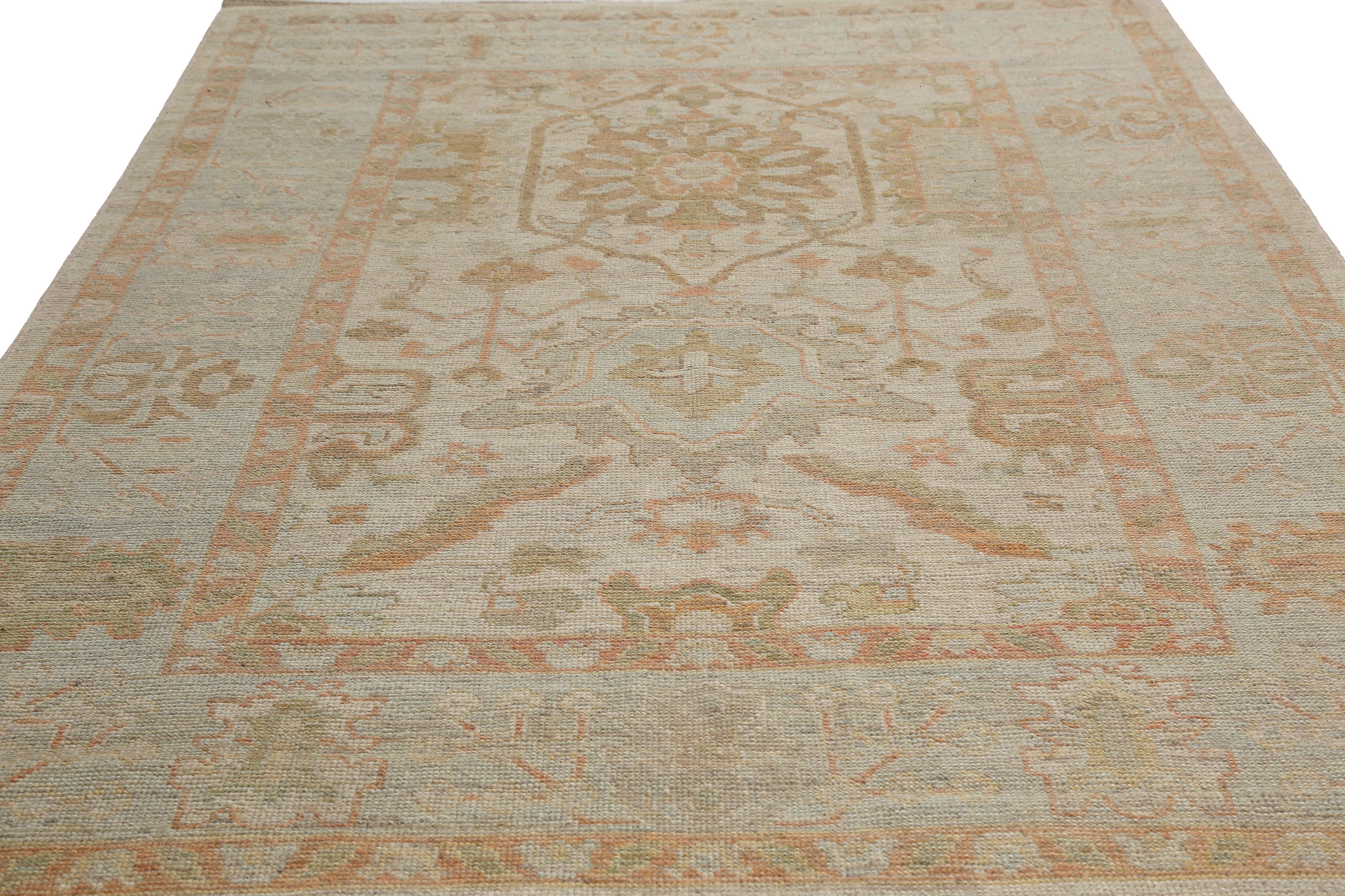 Exquisite Turkish Handmade Oushak Rug For Sale 1